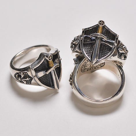 christiandiscipleshop The Immortal Faith Shield&Sword&Iris Ring: A Symbol of Faith and Fortitude