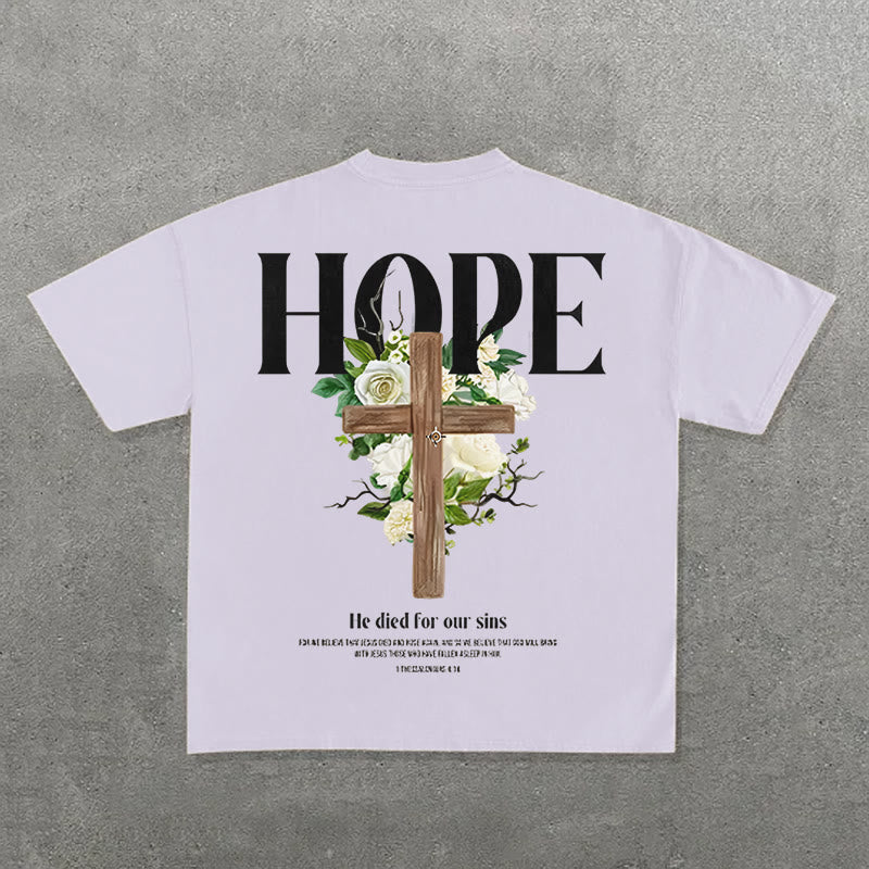 christiandiscipleshop Hope Cross Print T-Shirt