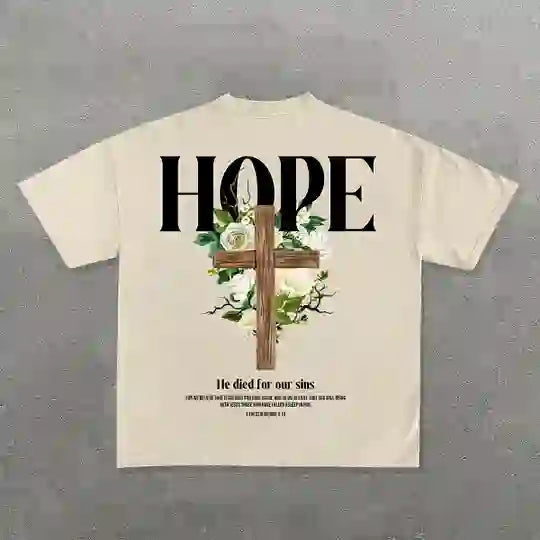 christiandiscipleshop Hope Cross Print T-Shirt