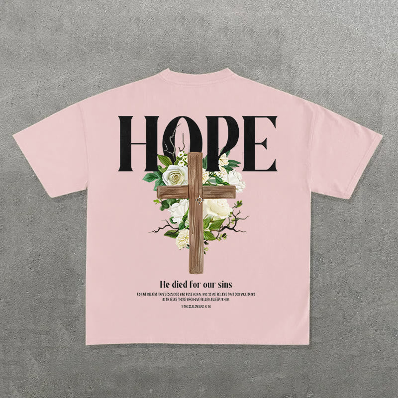 christiandiscipleshop Hope Cross Print T-Shirt