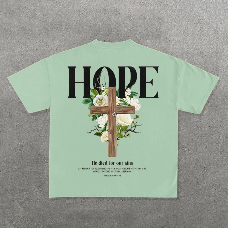 christiandiscipleshop Hope Cross Print T-Shirt
