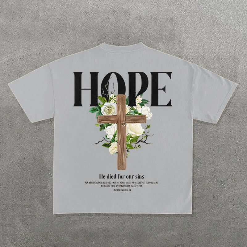christiandiscipleshop Hope Cross Print T-Shirt