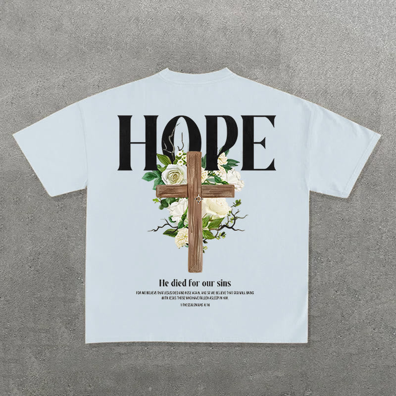 christiandiscipleshop Hope Cross Print T-Shirt