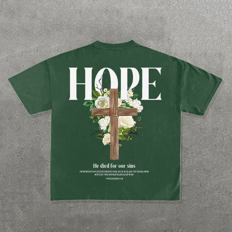 christiandiscipleshop Hope Cross Print T-Shirt