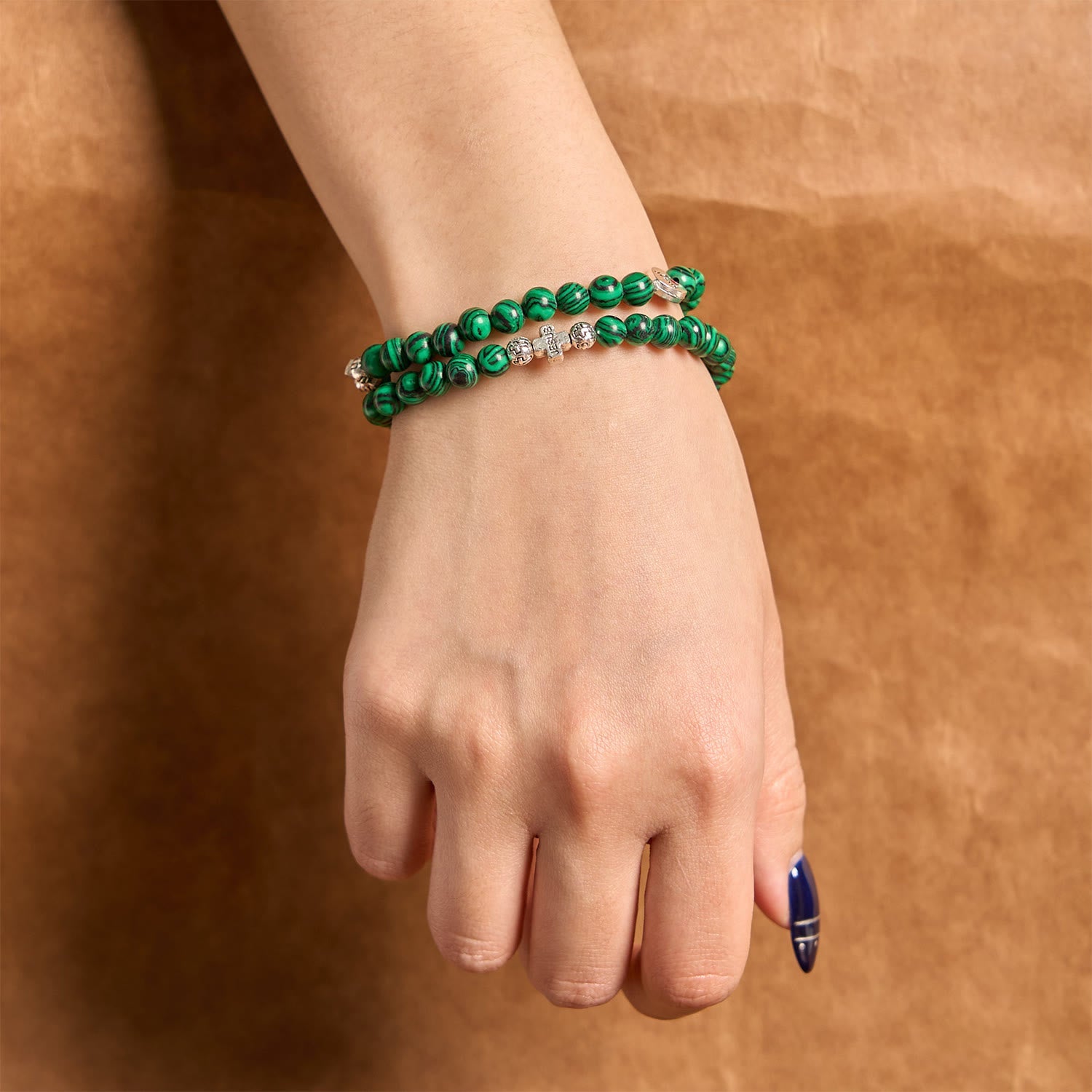 Christiandiscipleshop Green Malachite Beads Cross I Love Jesus Faith Rosary Bracelet