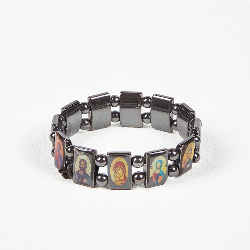 Christiandiscipleshop Obsidian Saint Icon Special Made Divine Guardians Bracelet: A Spiritual Heirloom