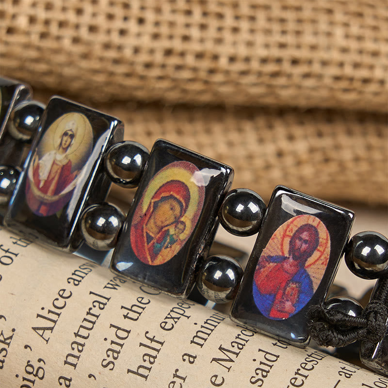 Christiandiscipleshop Obsidian Saint Icon Special Made Divine Guardians Bracelet: A Spiritual Heirloom