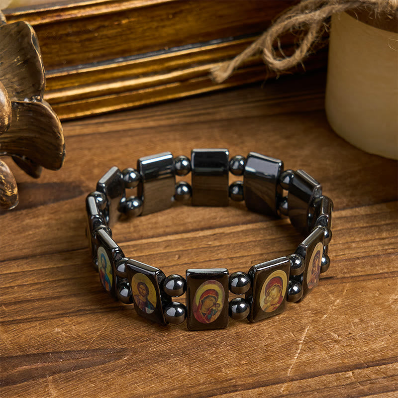 Christiandiscipleshop Obsidian Saint Icon Special Made Divine Guardians Bracelet: A Spiritual Heirloom