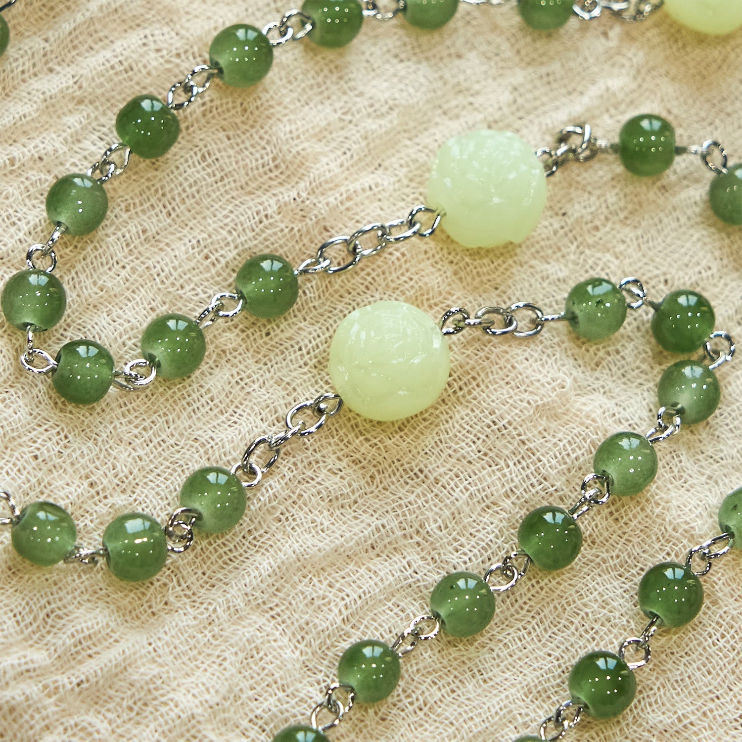 christiandiscipleshop Jade & Luminous Rose Our Father Beads Glowing Faith Rosary: A Divine Companion