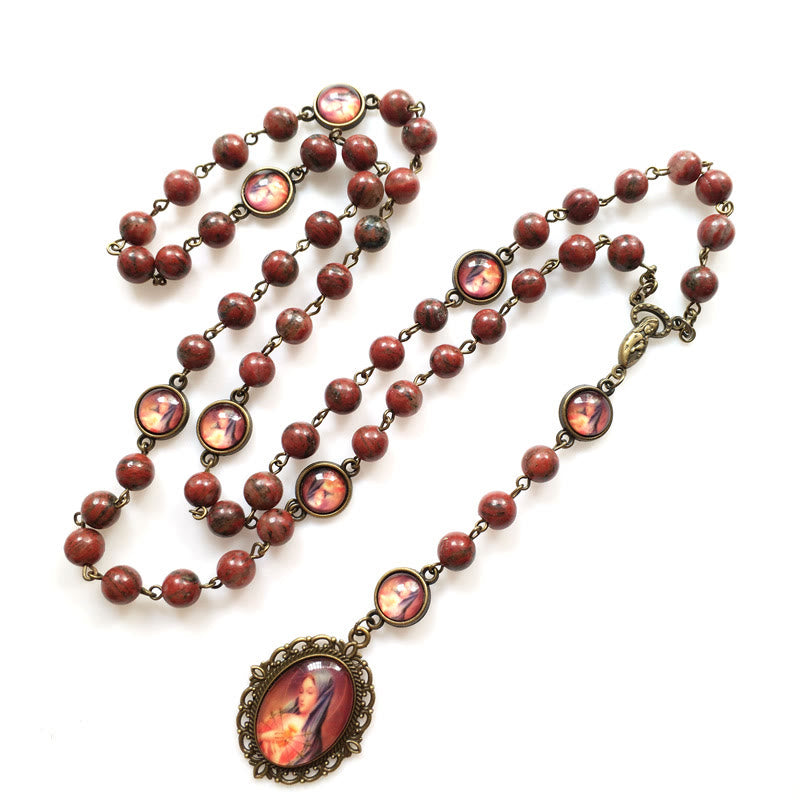 FREE Today: Our Lady Natural Sesame Stone Beads Seven Sorrows Rosary Spiritual Serenity Rosary