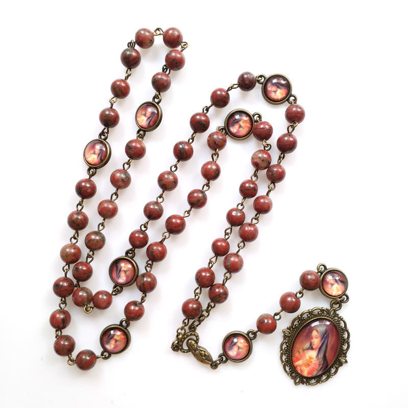 FREE Today: Our Lady Natural Sesame Stone Beads Seven Sorrows Rosary Spiritual Serenity Rosary