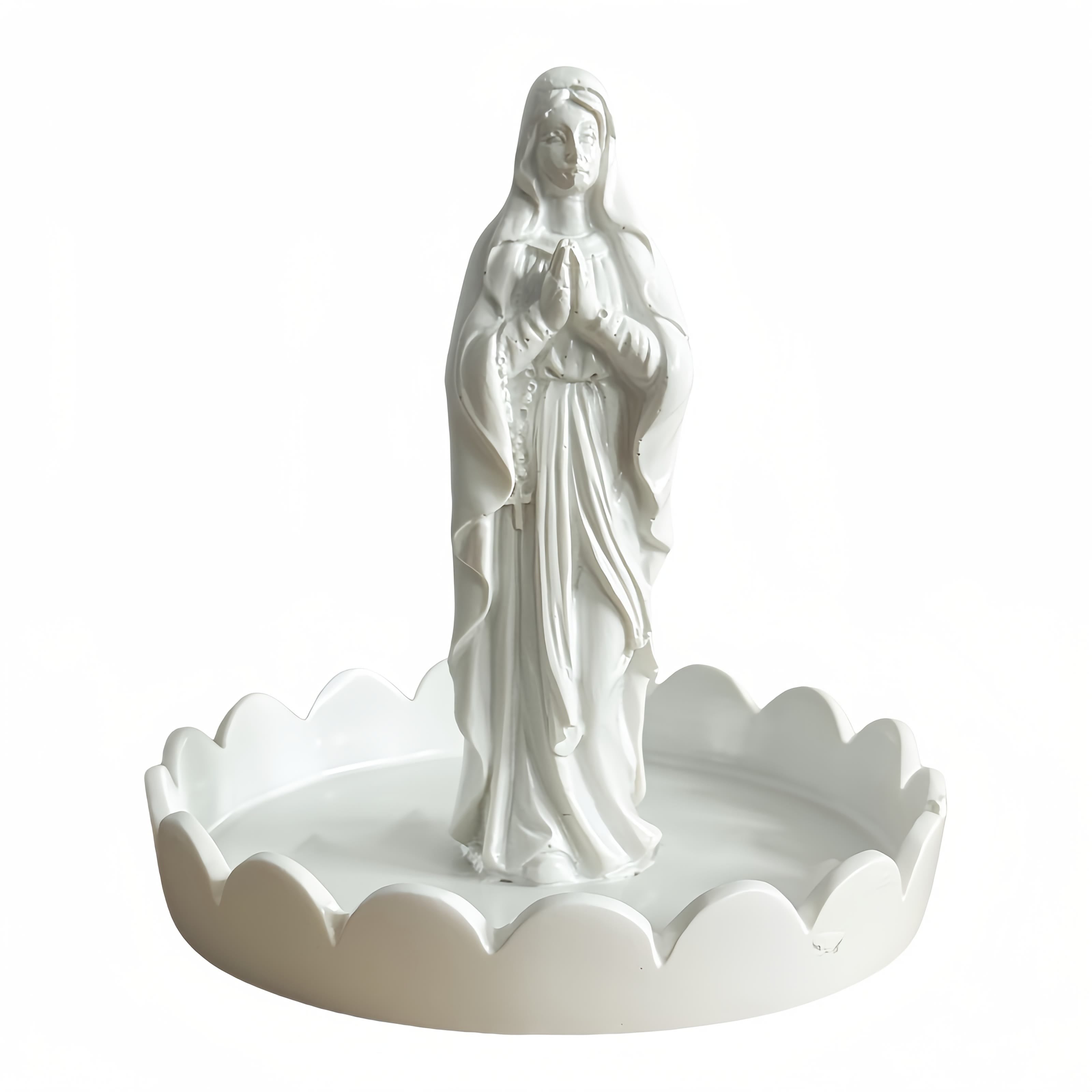 Christiandiscipleshop Our Lady Resin Rosary Holder Container: Supporting Holy Objects and Placing the Soul