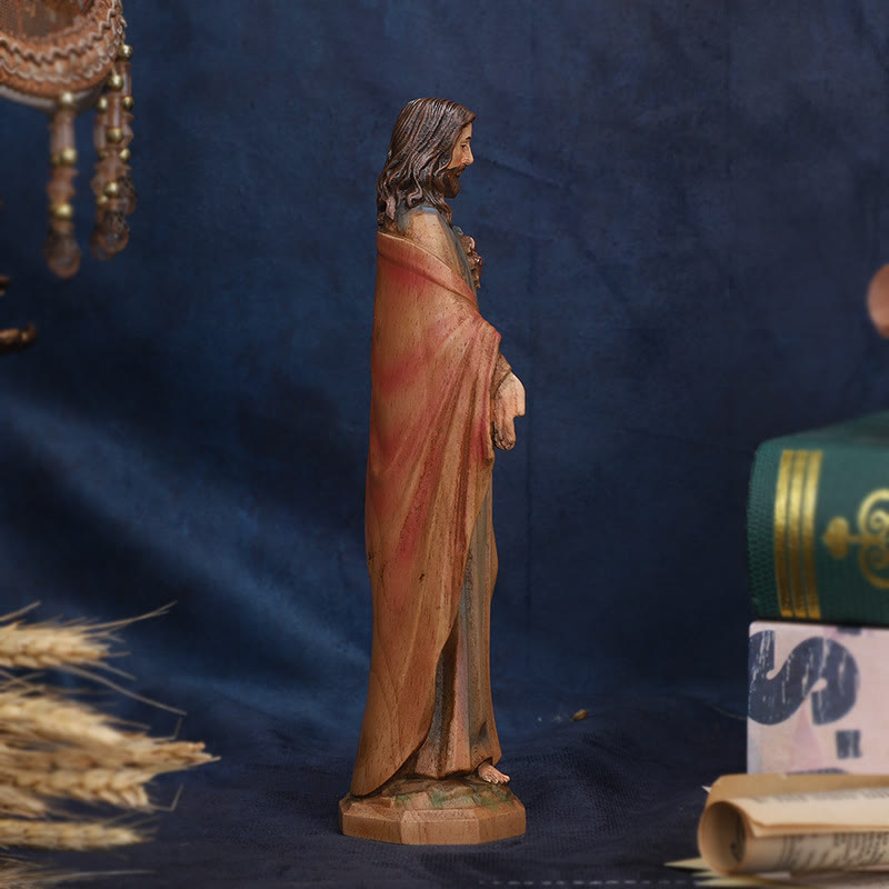 christiandiscipleshop Jesus Wooden Desktop Ornament: Carrying Faith and Delivering Divine Salvation