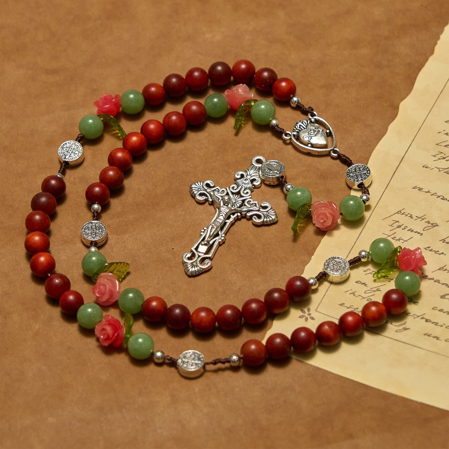 christiandiscipleshop Handmade Rosary with Blood Dragon Wood Beads and Crucifix – A Symbol of Spiritual Bond and Devotion