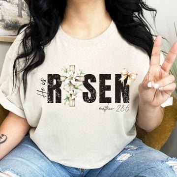 Christianartworkshop "He is RISEN" Short Sleeve T-shirt