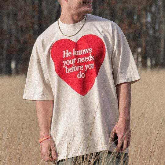 Christianartworkshop "He knows your needs before you do" T-shirt