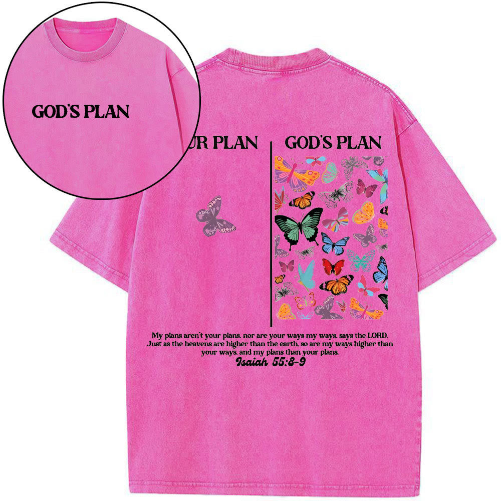 Christianartworkshop "GOD's PLAN" Washed T-Shirt