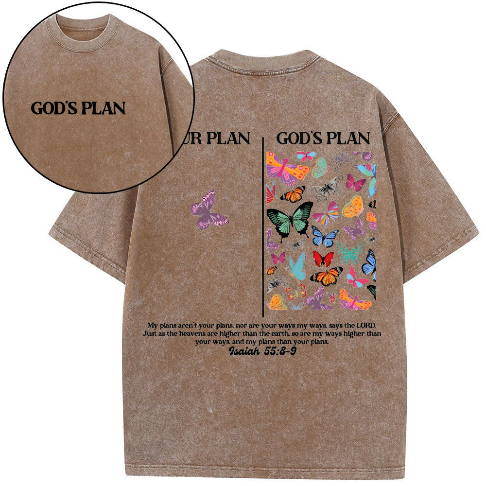 Christianartworkshop "GOD's PLAN" Washed T-Shirt