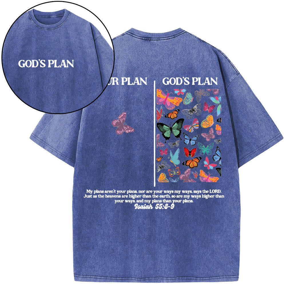 Christianartworkshop "GOD's PLAN" Washed T-Shirt