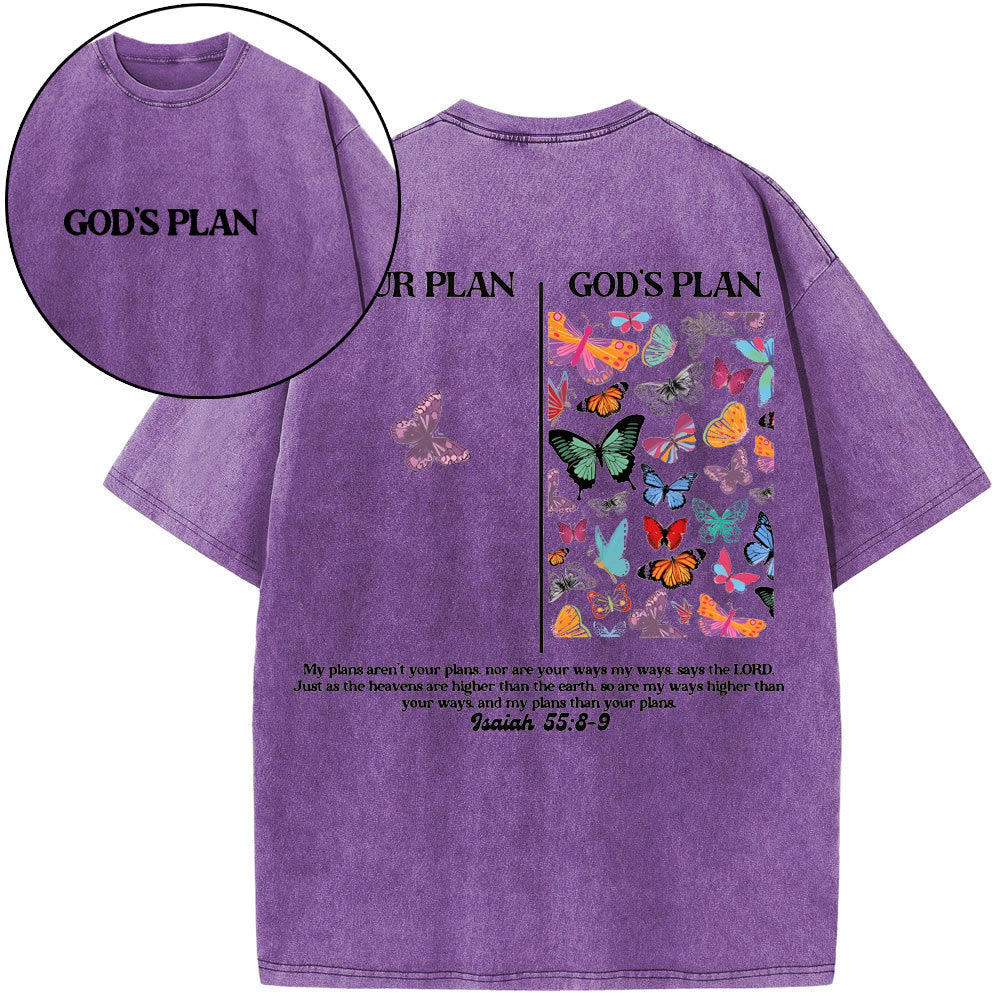 Christianartworkshop "GOD's PLAN" Washed T-Shirt