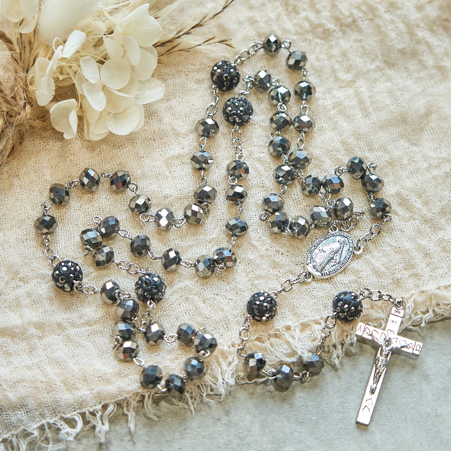 Christiandiscipleshop Colorful Shiny Black Crystal Radiant Faith Rosary: A Spiritual and Aesthetic Delight