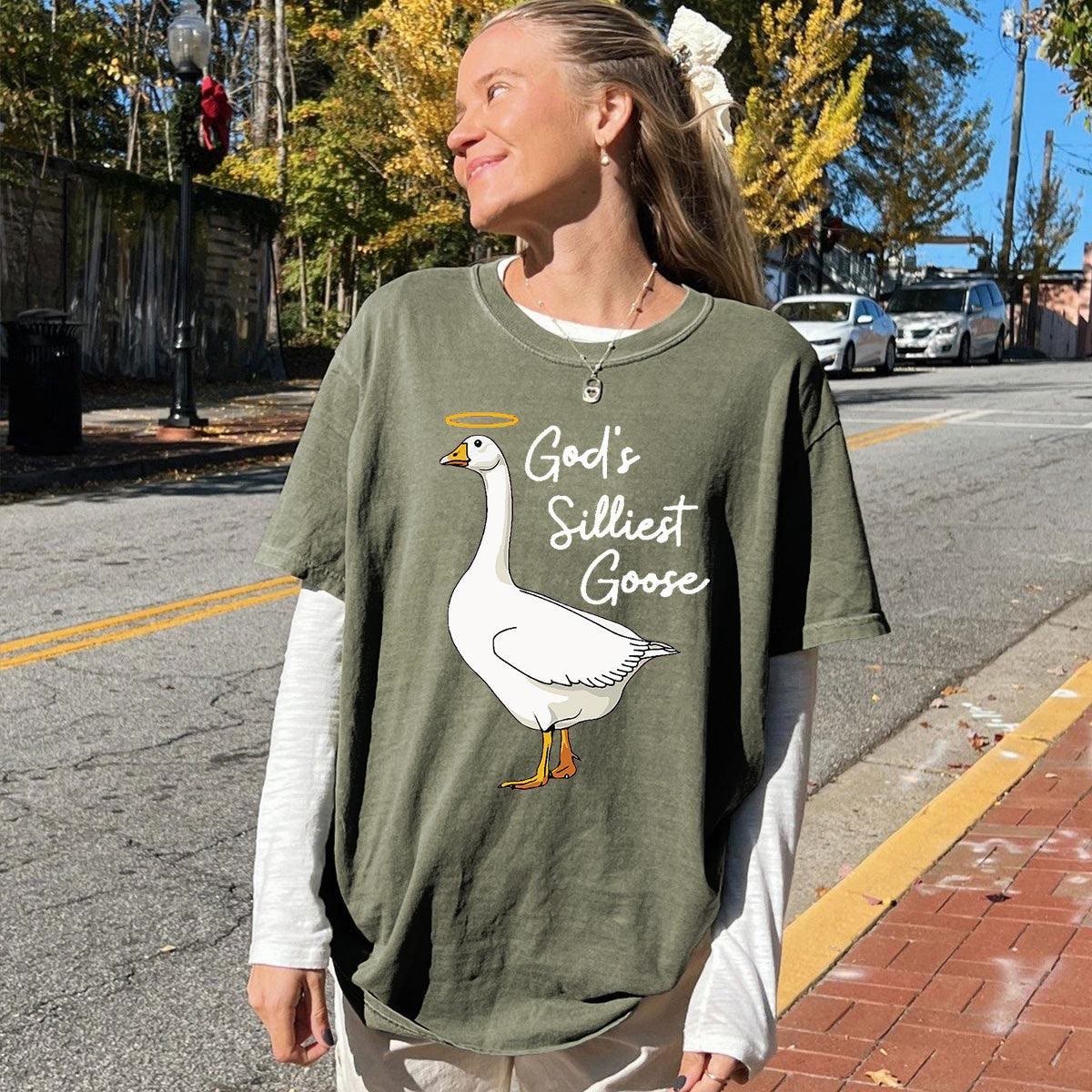 Christiandiscipleshop God's Silliest Goose Washed T-Shirt
