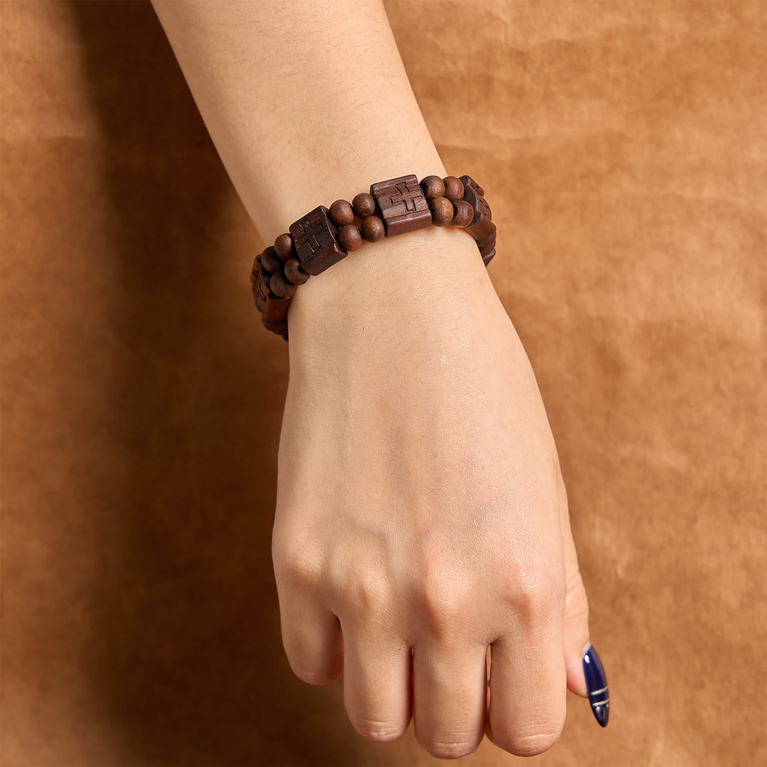 Christianartworkshop 3colors Cross Wooden Bracelet: Symbol of Devotion and Beauty