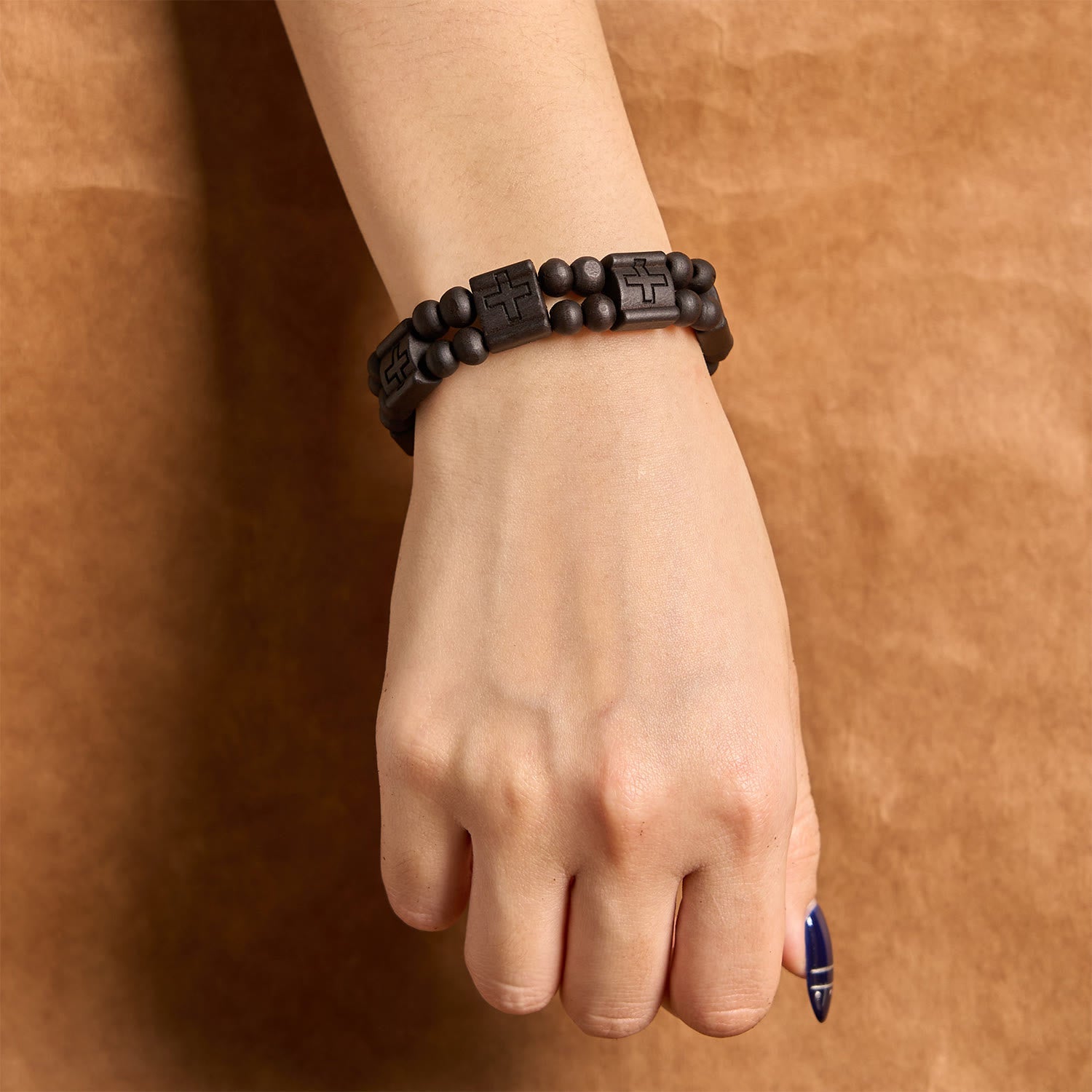 Christianartworkshop 3colors Cross Wooden Bracelet: Symbol of Devotion and Beauty