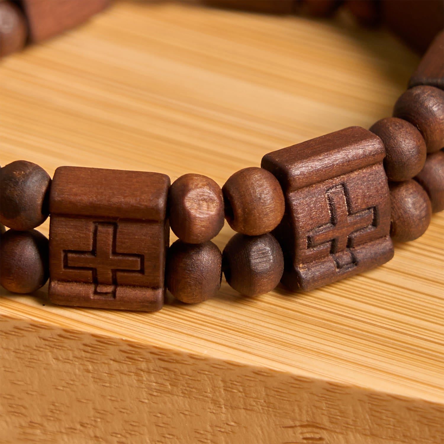Christianartworkshop 3colors Cross Wooden Bracelet: Symbol of Devotion and Beauty