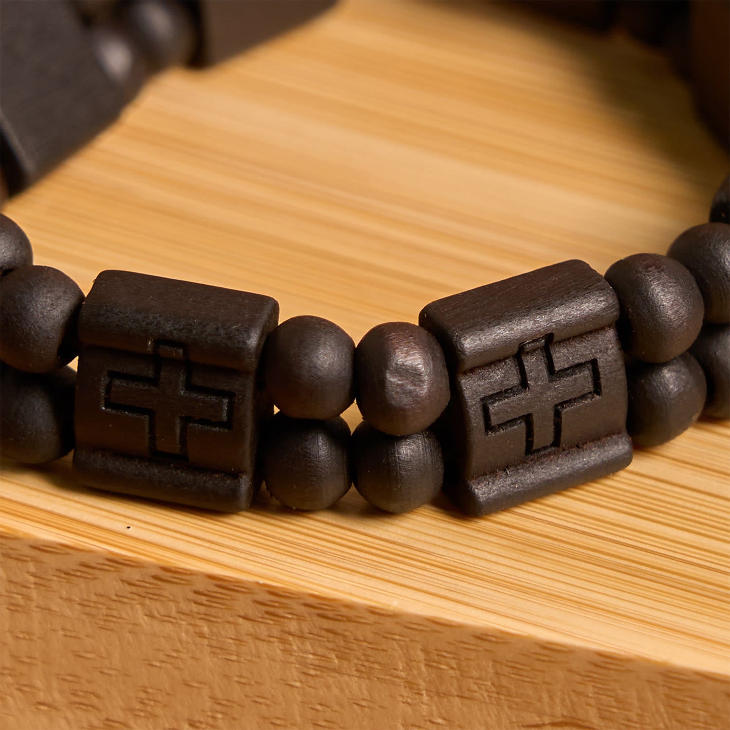 Christianartworkshop 3colors Cross Wooden Bracelet: Symbol of Devotion and Beauty