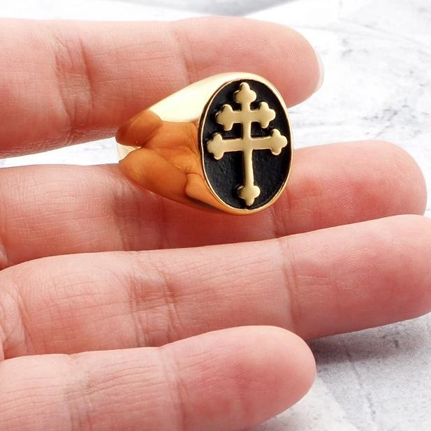 FREE Today: 2colors Crucifix Modern & Minimalist Ring - In Devotion, Find Limitless Hope