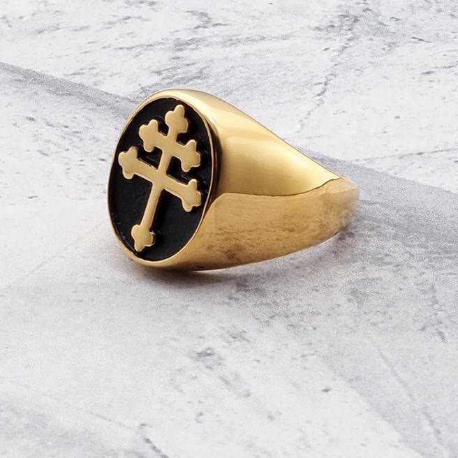 FREE Today: 2colors Crucifix Modern & Minimalist Ring - In Devotion, Find Limitless Hope