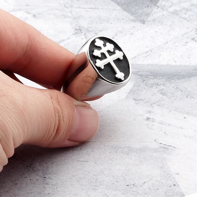 FREE Today: 2colors Crucifix Modern & Minimalist Ring - In Devotion, Find Limitless Hope