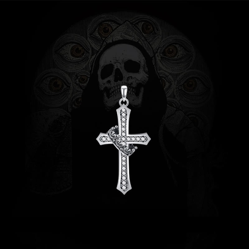 Christianartworkshop 925 Sterling Silver Cross & Crown Necklace: A Blend of Divinity and Royalty