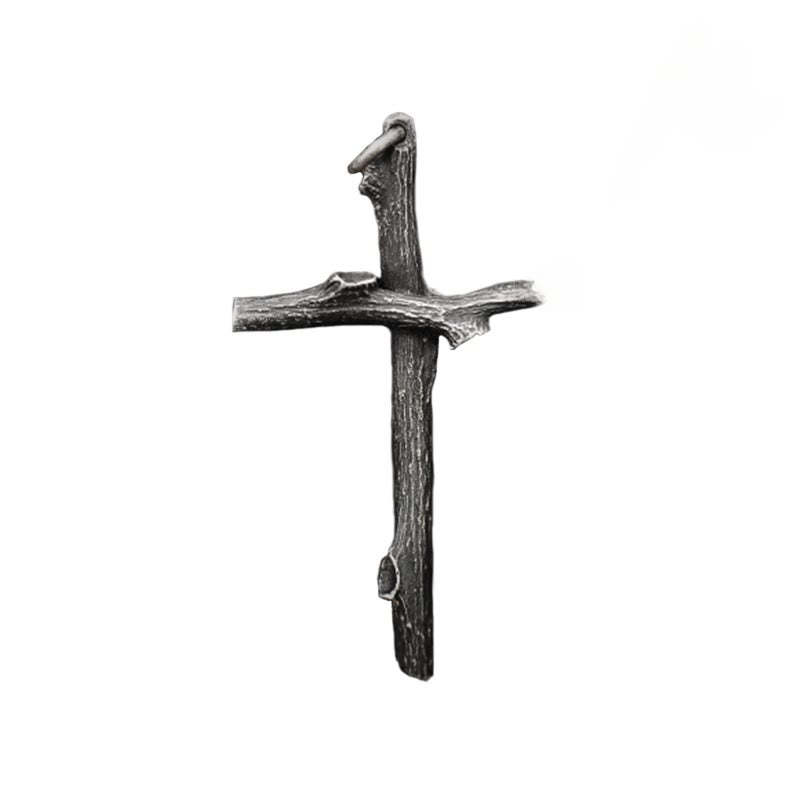 Christianartworkshop 925 Sterling Silver Modern & Minimalist Cross Necklace: A Tribute to Raw Faith