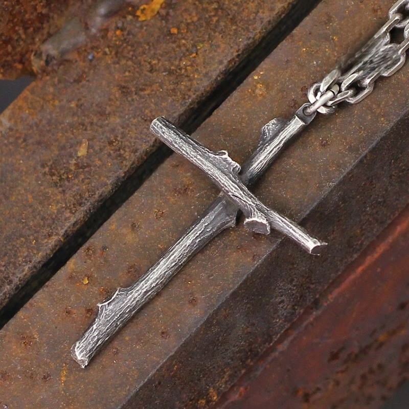 Christianartworkshop 925 Sterling Silver Modern & Minimalist Cross Necklace: A Tribute to Raw Faith