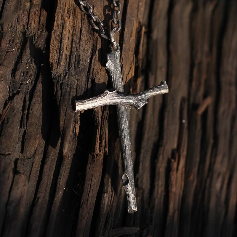 Christianartworkshop 925 Sterling Silver Modern & Minimalist Cross Necklace: A Tribute to Raw Faith