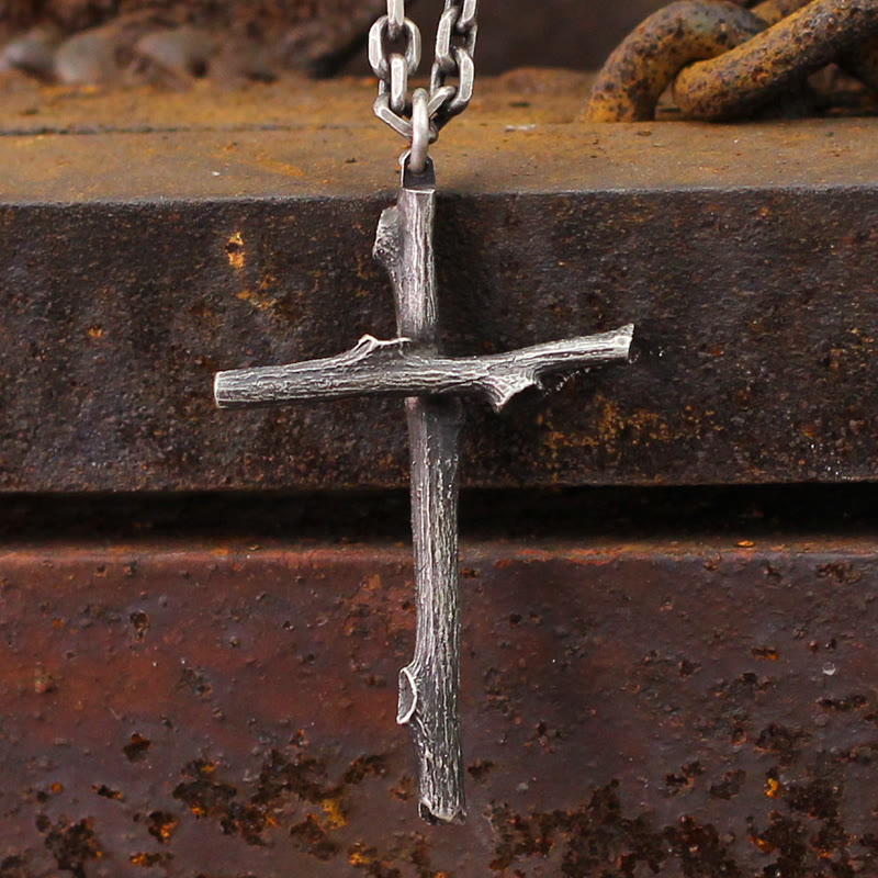 Christianartworkshop 925 Sterling Silver Modern & Minimalist Cross Necklace: A Tribute to Raw Faith