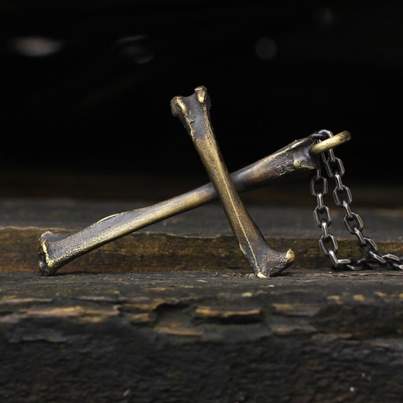 Christianartworkshop 925 Sterling Silver Modern & Minimalist Cross Bone-shaped Necklace: Showing Personality in Simplicity