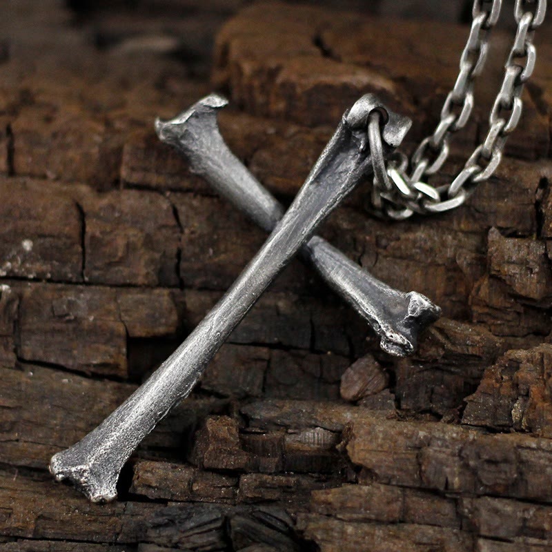 Christianartworkshop 925 Sterling Silver Modern & Minimalist Cross Bone-shaped Necklace: Showing Personality in Simplicity
