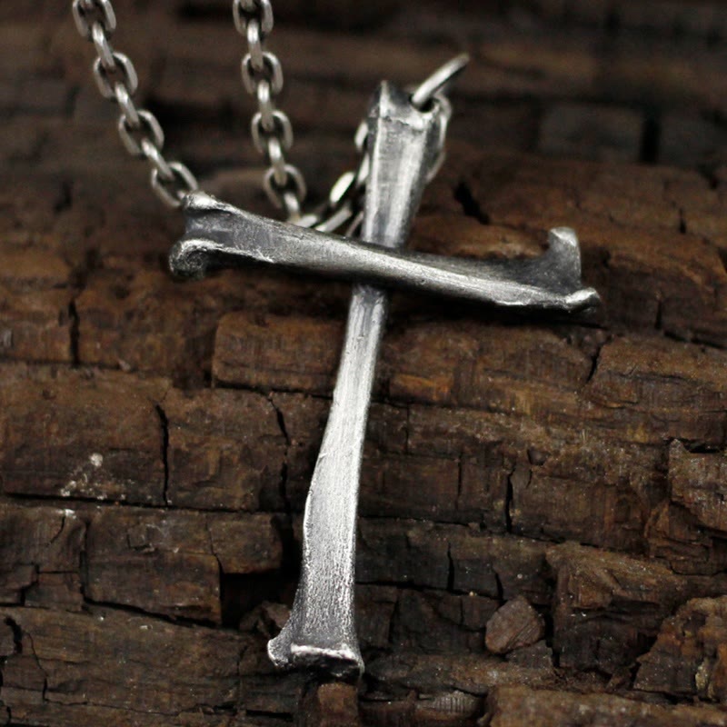 Christianartworkshop 925 Sterling Silver Modern & Minimalist Cross Bone-shaped Necklace: Showing Personality in Simplicity