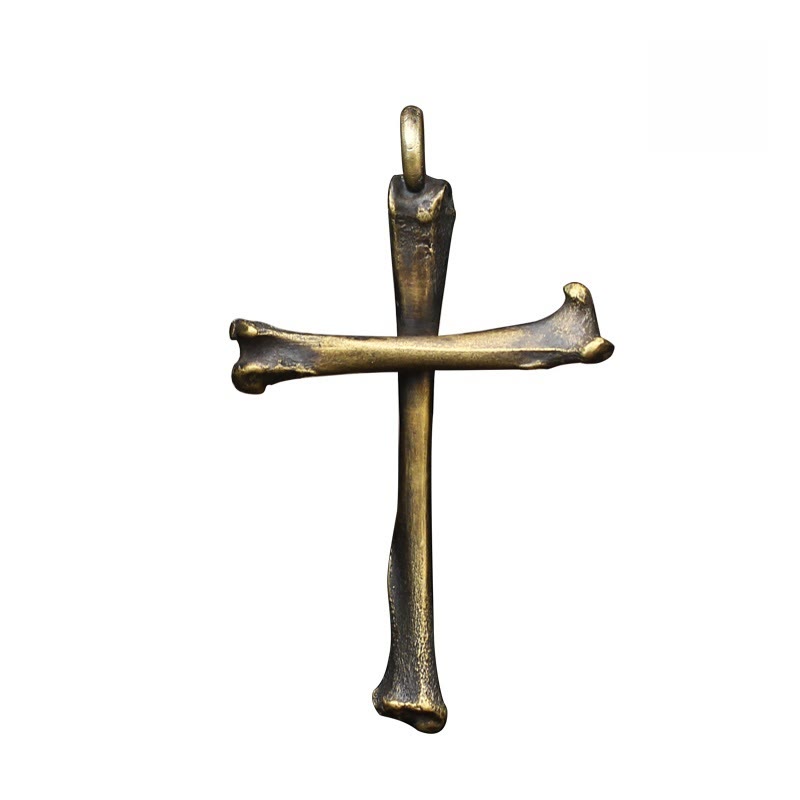 Christianartworkshop 925 Sterling Silver Modern & Minimalist Cross Bone-shaped Necklace: Showing Personality in Simplicity