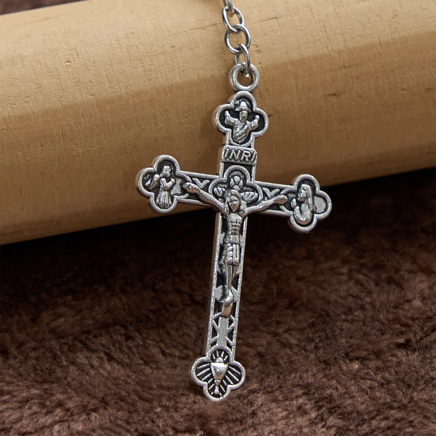 christiandiscipleshop Miraculous Medal & Crucifix of 8mm Ceramics Beads Handmade Rosary