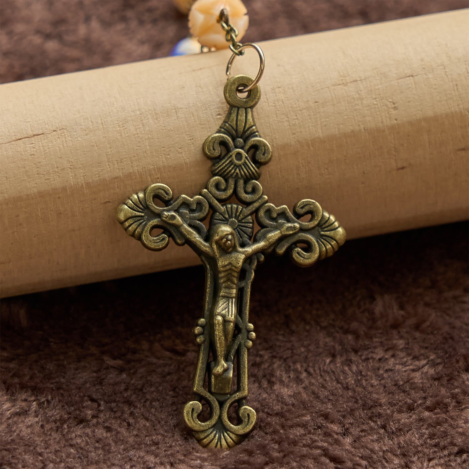 christiandiscipleshop Handmade Floral Rosary with Blue Rose Beads & Lily of Valley: A Peaceful Companion