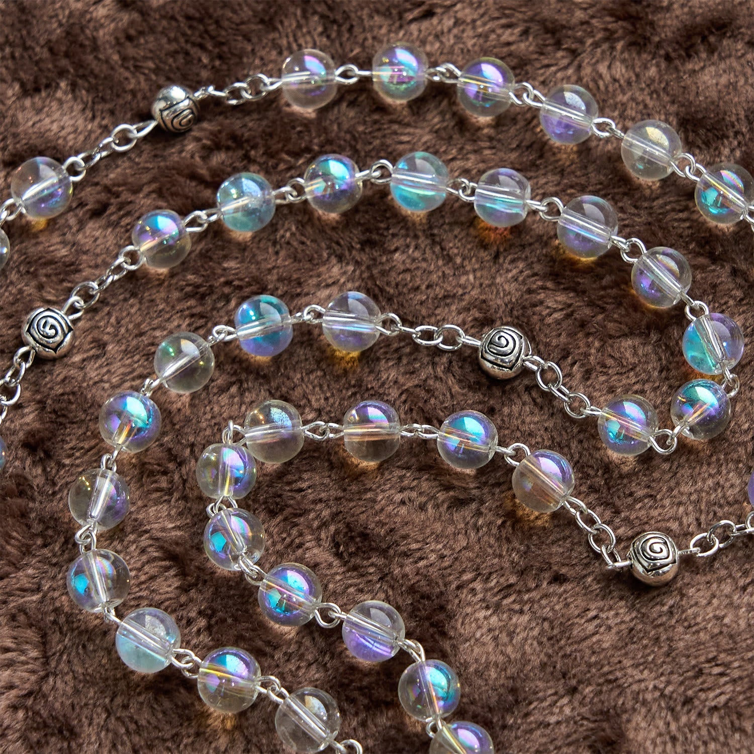 christiandiscipleshop Handmade Multicolored Refraction Glass Bead Rosary: Connecting with Faith