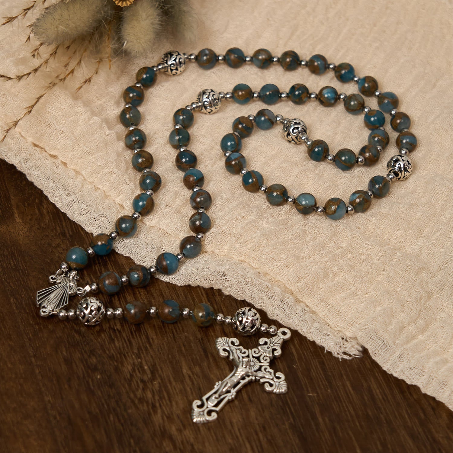 Christiandiscipleshop Divine - Inspired Lake - Blue Cloisonné Rosary: A Christian's Spiritual Anchor