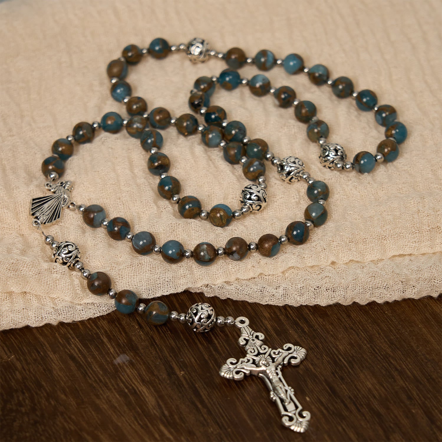 Christiandiscipleshop Divine - Inspired Lake - Blue Cloisonné Rosary: A Christian's Spiritual Anchor