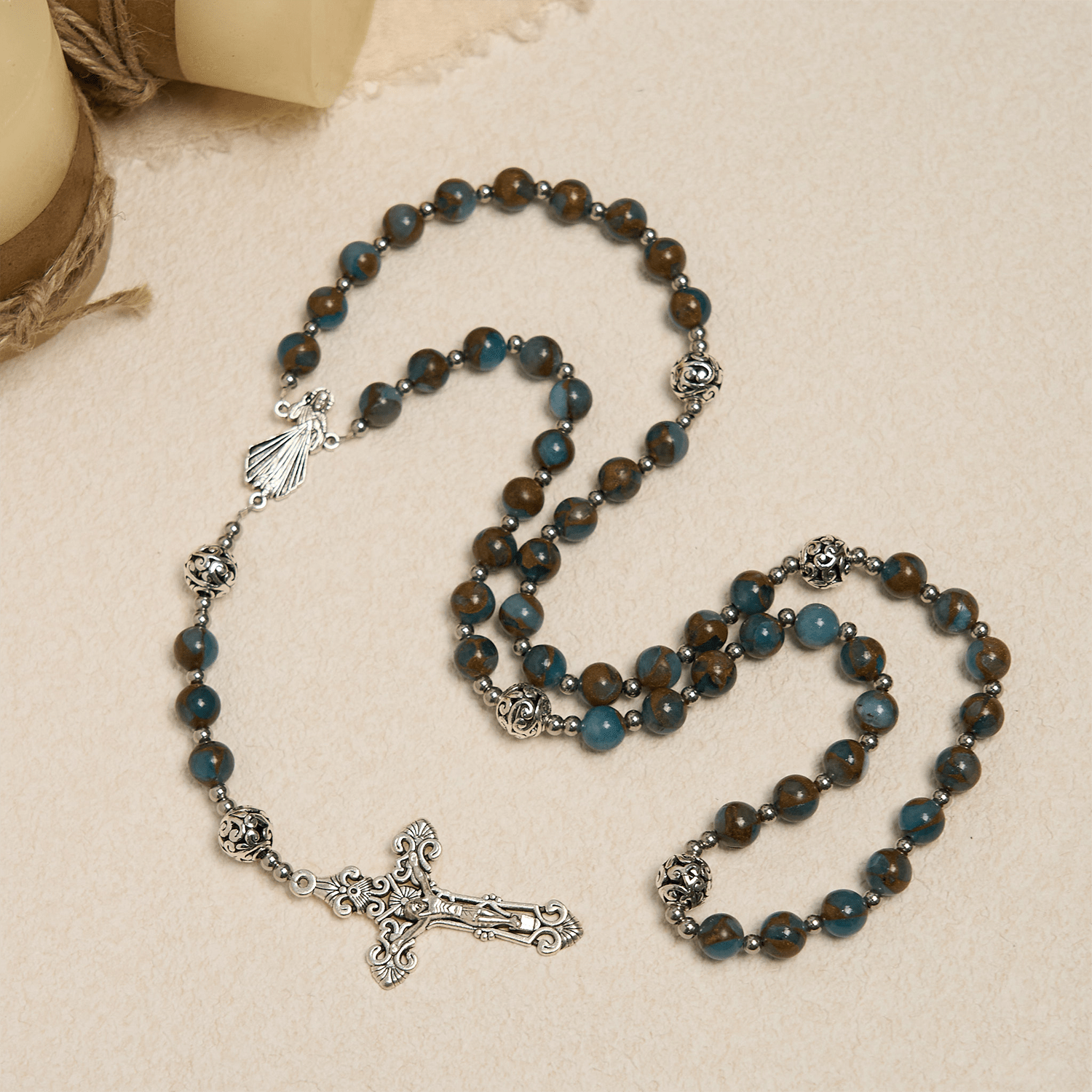 Christiandiscipleshop Divine - Inspired Lake - Blue Cloisonné Rosary: A Christian's Spiritual Anchor