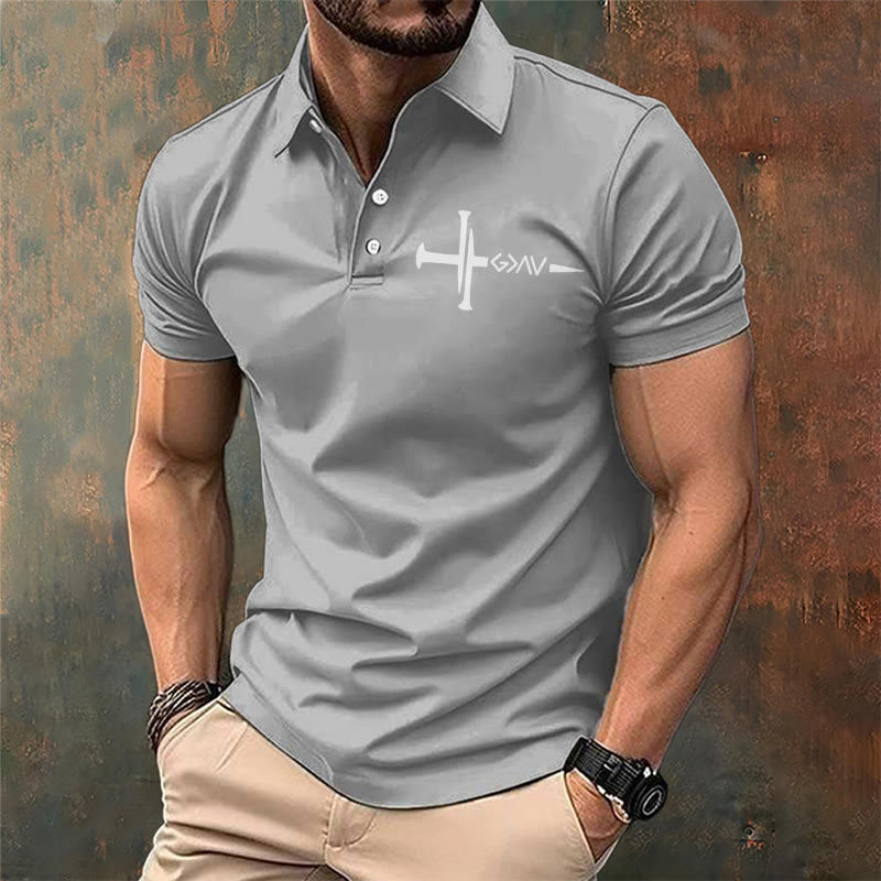 Christiandiscipleshop Nailed to Save – Cross & Nails Christian Polo T-shirt