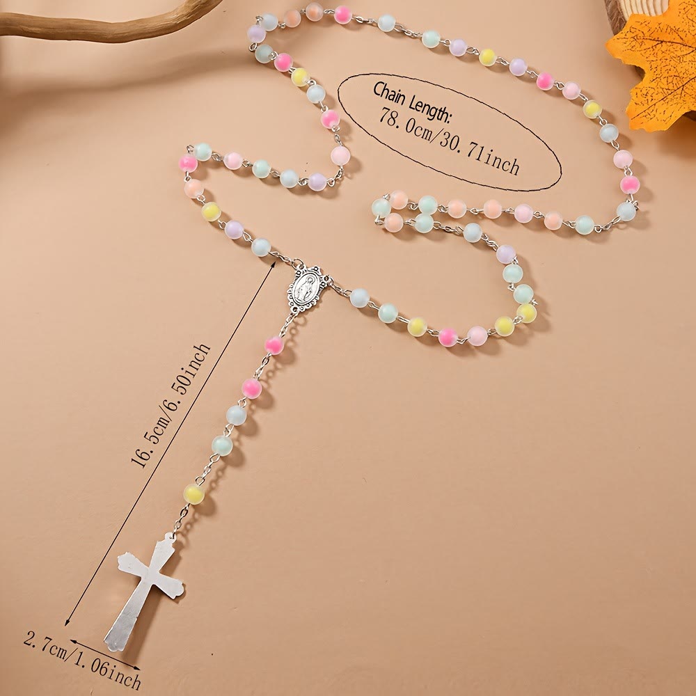 Christiandiscipleshop Frosted Colored Beads Miraculous Medal Crucifix Rosary